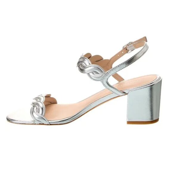Stuart Weitzman Twistie Block Heel in Silver Size 6 - Picture 2 of 13